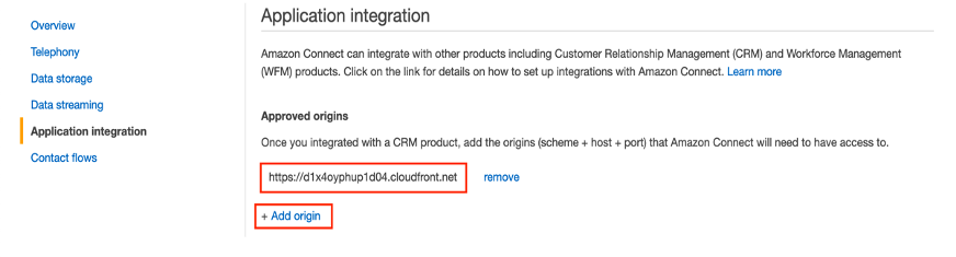 Add Amazon CloudFront domain to approved origins