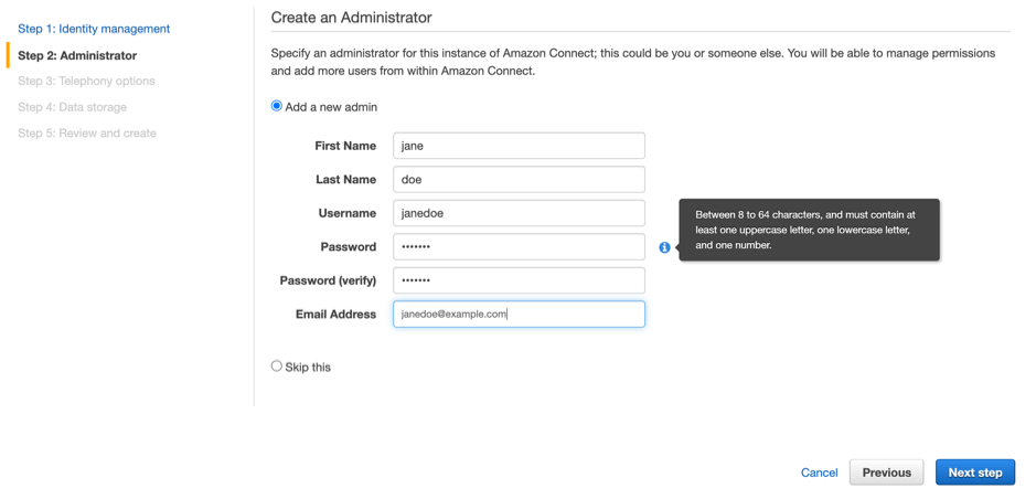 Adding an administrator 