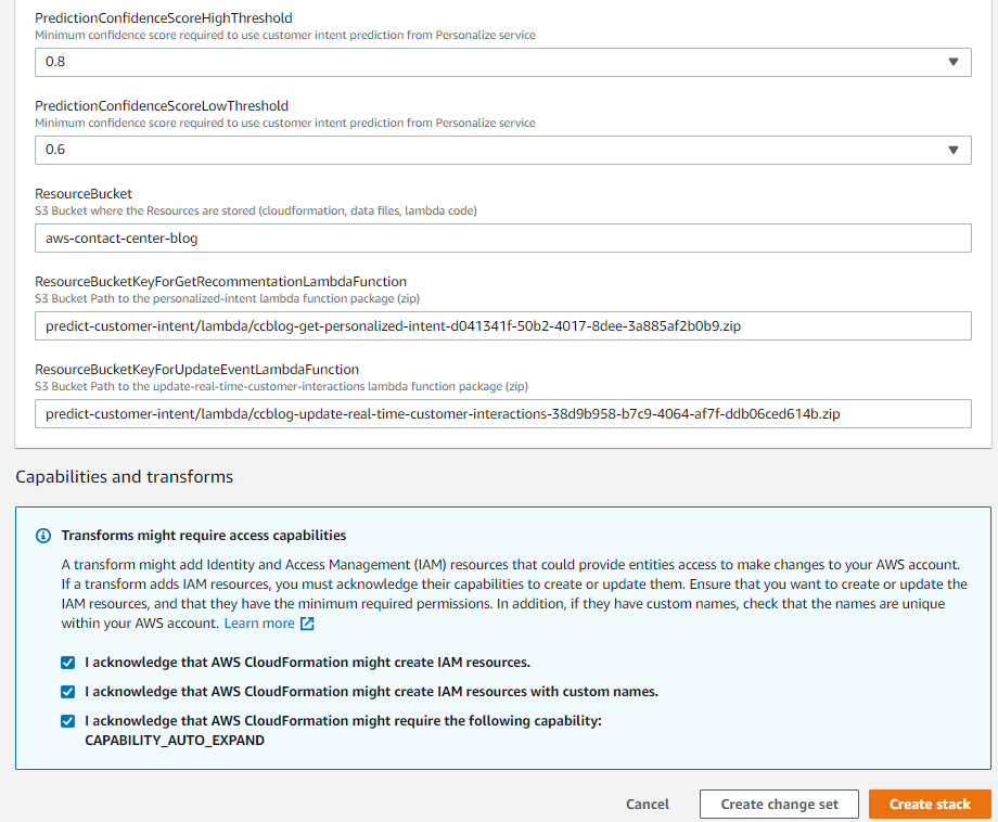 create CloudFormation stack