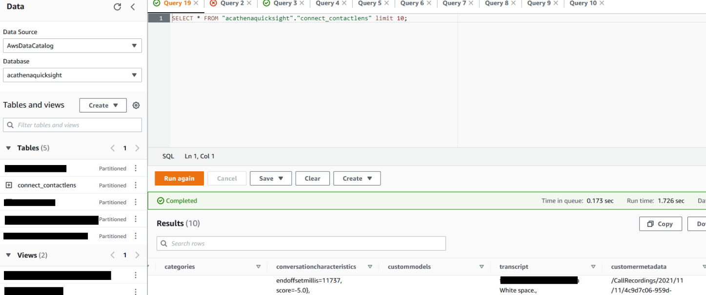 Screenshot showing query gives the results in the result section