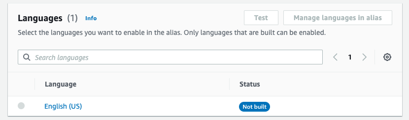 Lex bot Alias Language List