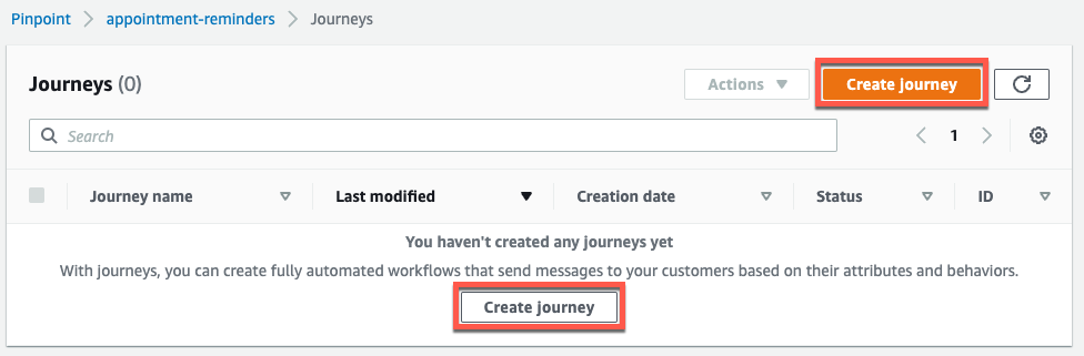 Amazon Pinpoint Journey configuration