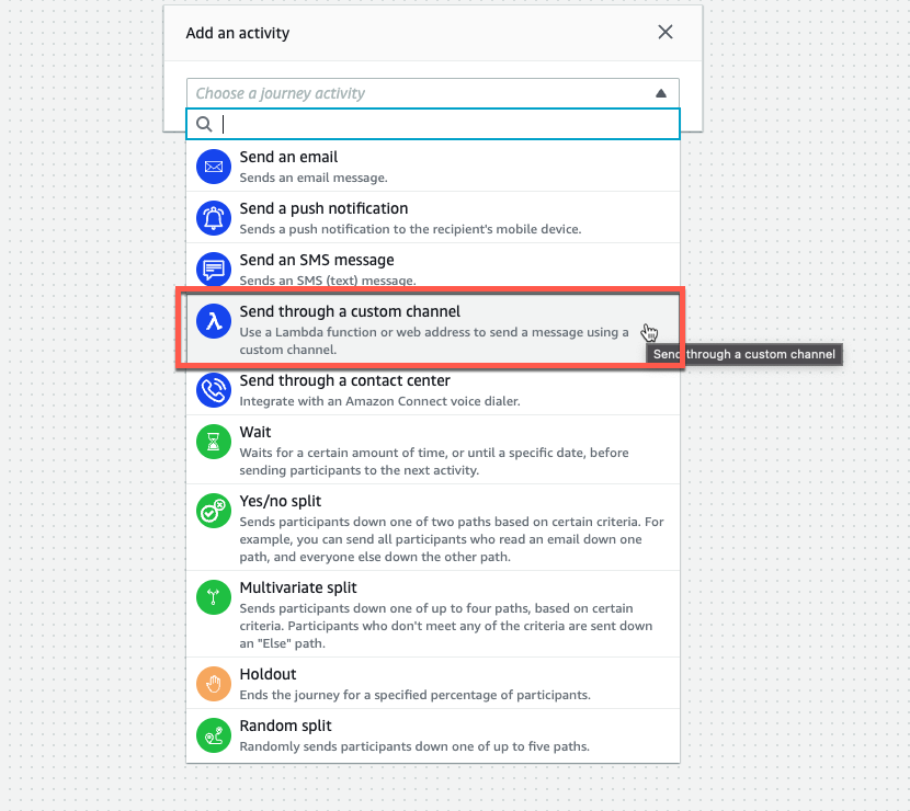 Amazon Pinpoint Journey configuration