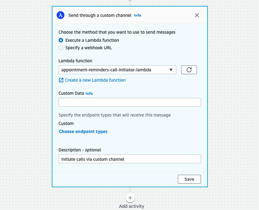 Amazon Pinpoint Journey configuration