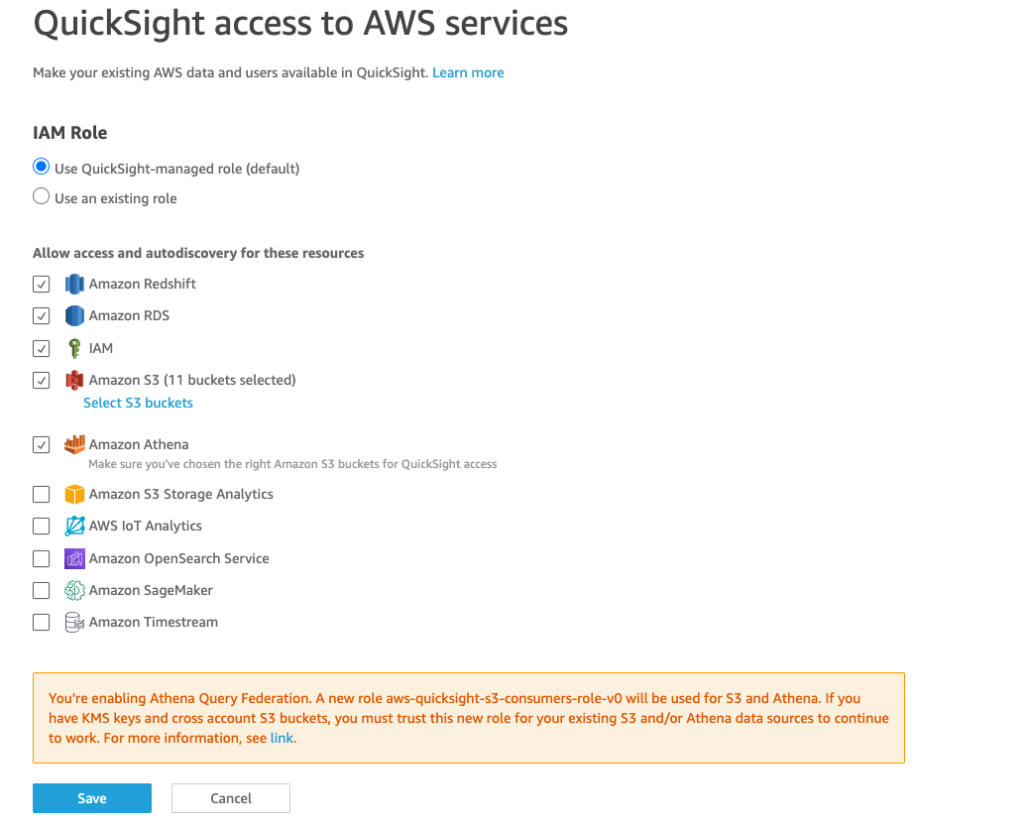 Amazon QuickSight Permissions