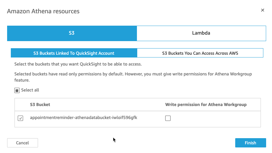 QuickSight Bucket Permissions