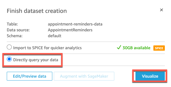 QuickSight Dataset Configuration