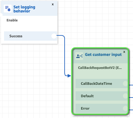 Contact Flow screen shot to update the Lex bot pointing