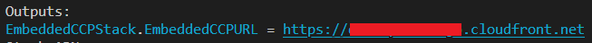 Figure 6. Example CDK Output for Embedded CCP URL