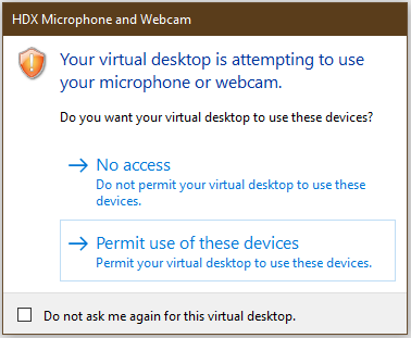 Figure 15. Permit use of microphone