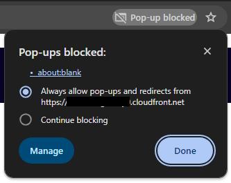 Figure 18. Allow pop-ups.