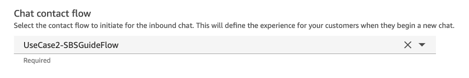 Communication widget chat contact flow selection