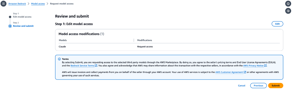 Figure 5: Review and submit screen