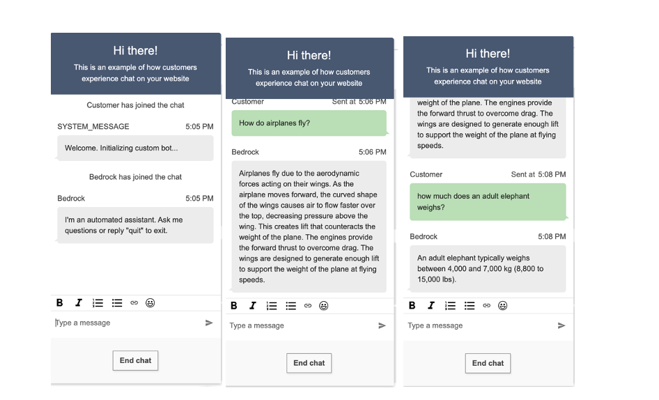 Figure 8: Example chat interaction 