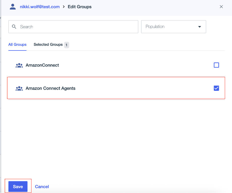 Figure 11: Assign user to the group