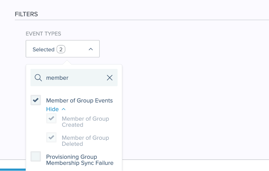 Figure 5: Enable event filtering