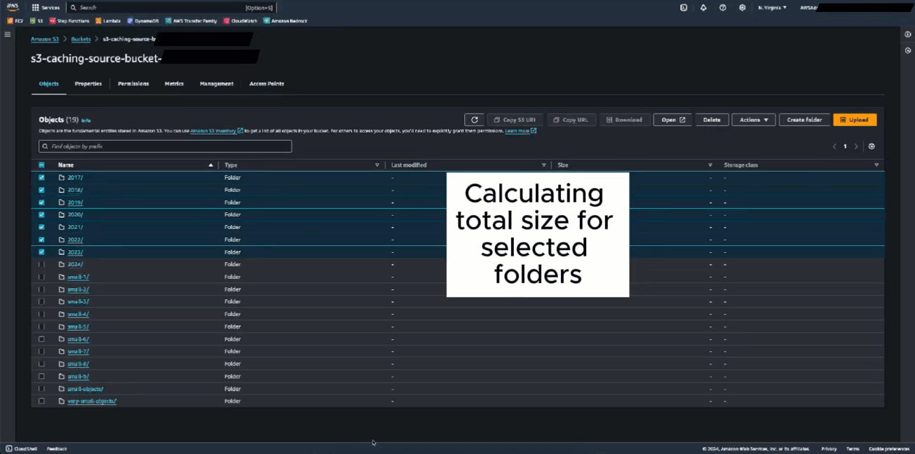 Figure 6: 280,000 objects copied to an S3 directory bucket in 4 minutes 25 seconds