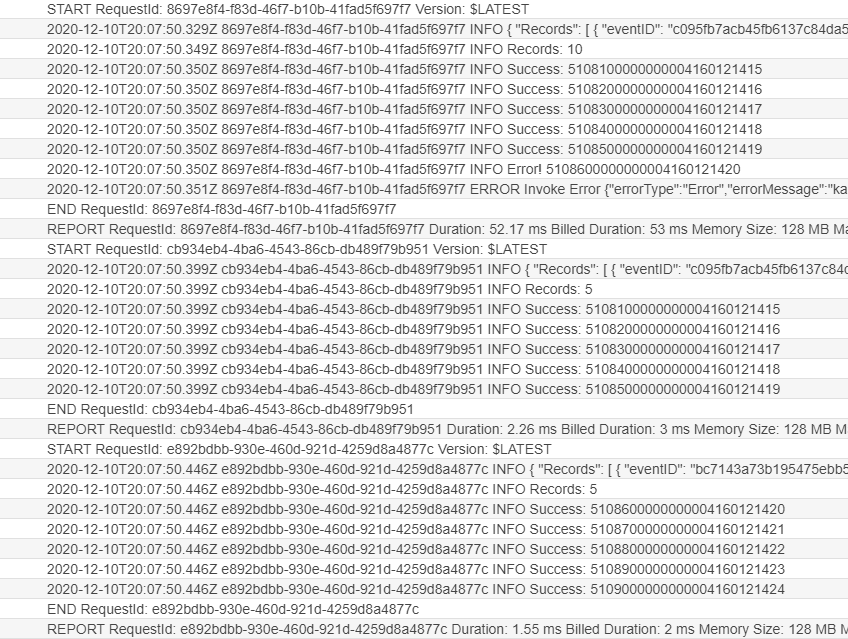 Logs with bisected batches