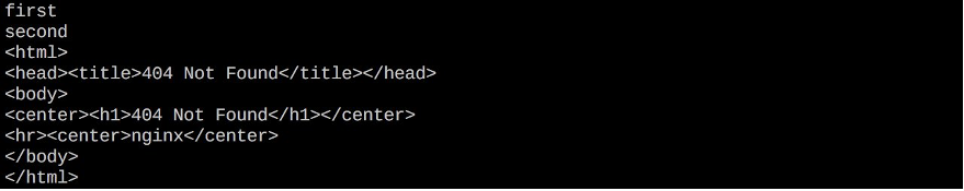 NGINX サーバーからの HTTP 404 レスポンスのスクリーンショット