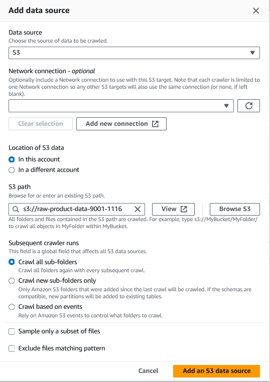 Add a data source continued