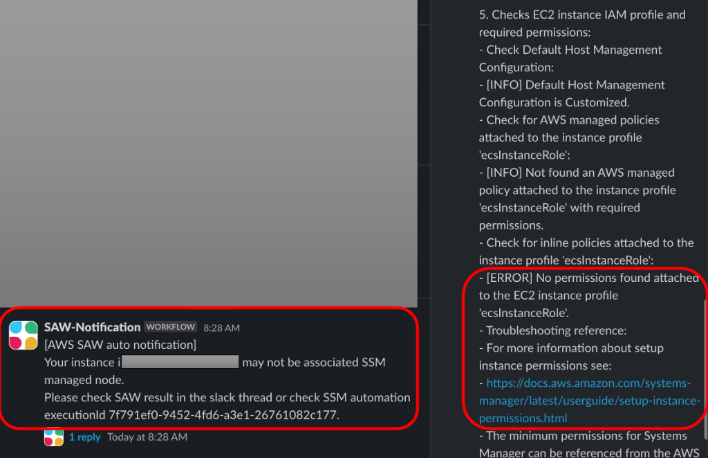 Example Slack notification
