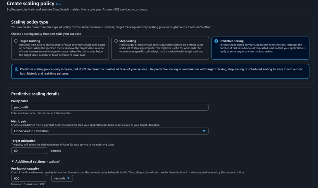 予測スケーリングの作成