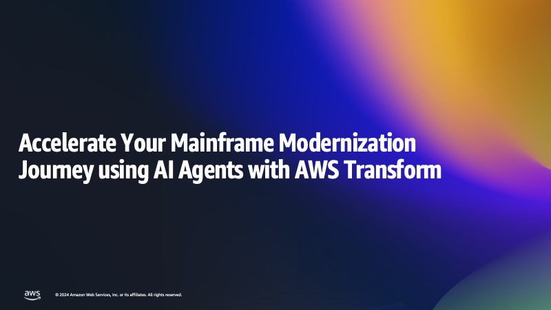 Accelerate Your Mainframe Modernization Journey using AI Agents with AWS Transform