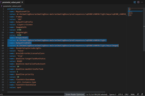 Figure 5: The exported parameter_values.yaml file.