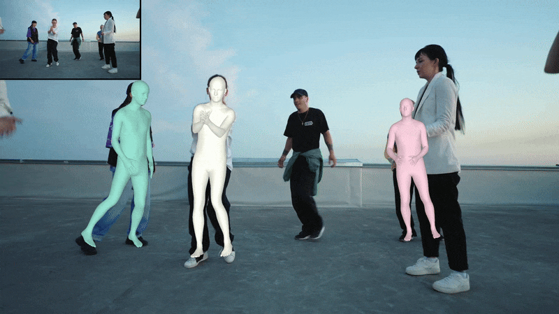 A gif of Figure 5 - Processed Video - group breakdancing 3D reconstruction
