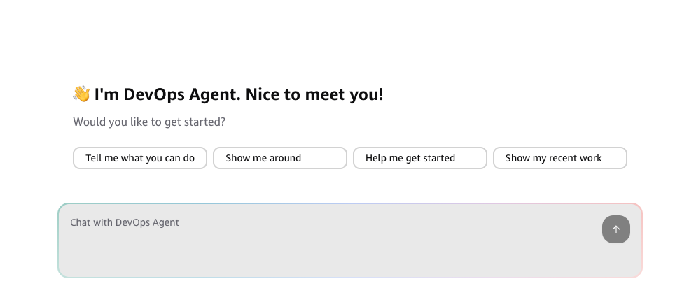 On-demand SRE tool/chat screen in DevOps Agent Operator Portal