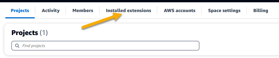 Choose Installed Extensions from the menu options.