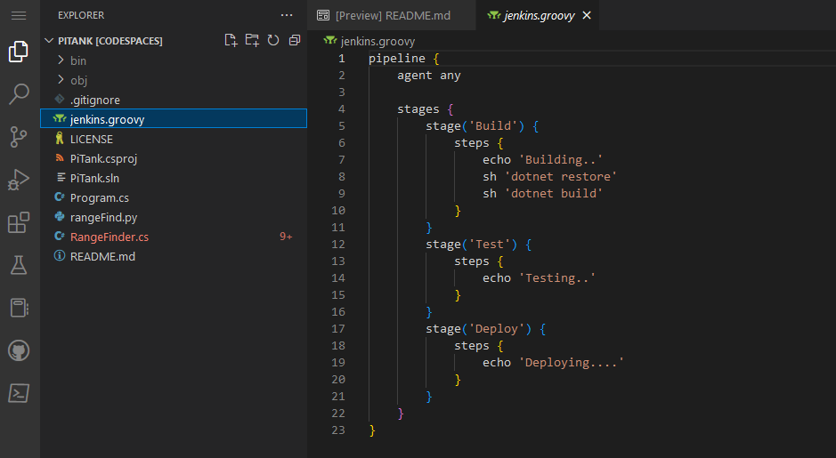 Reviewing a Jenkins job configuration.