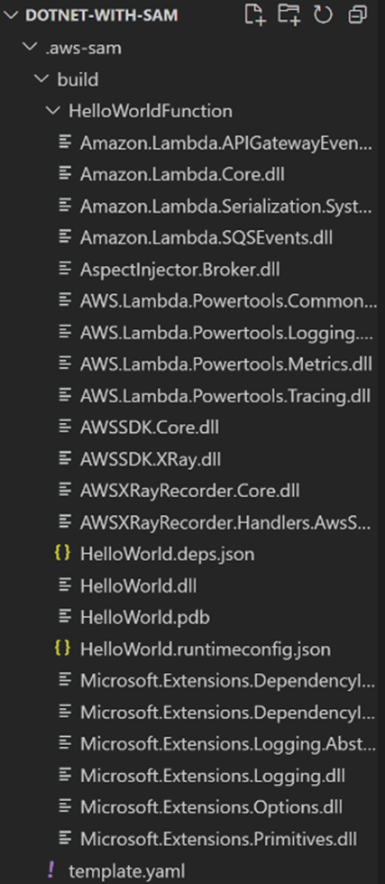 Example build directory contents