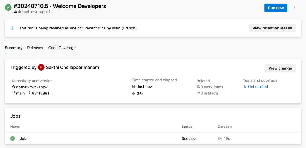 Figure 19: Continuous Build Log