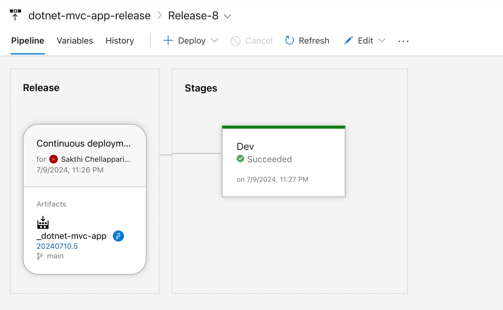 Figure 20: Continuous Deployment Log