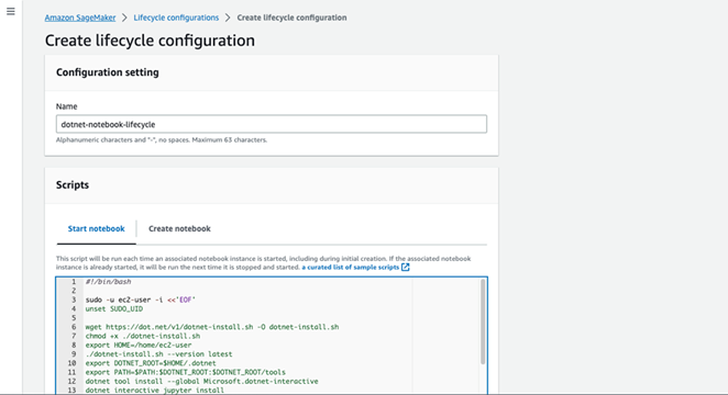 Figure 3: Create lifecycle configuration