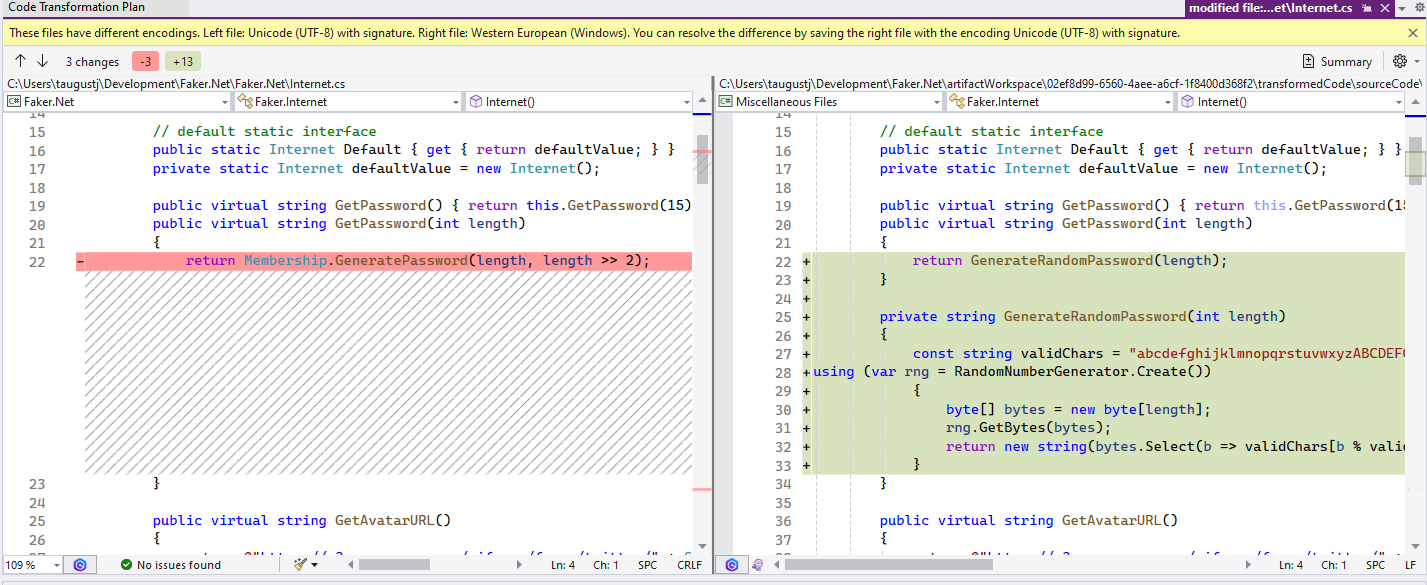 Figure 12: View code changes