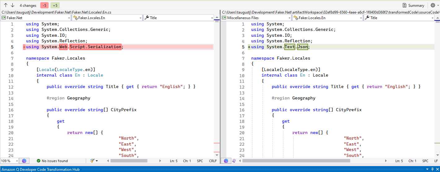 Figure 13: View code changes