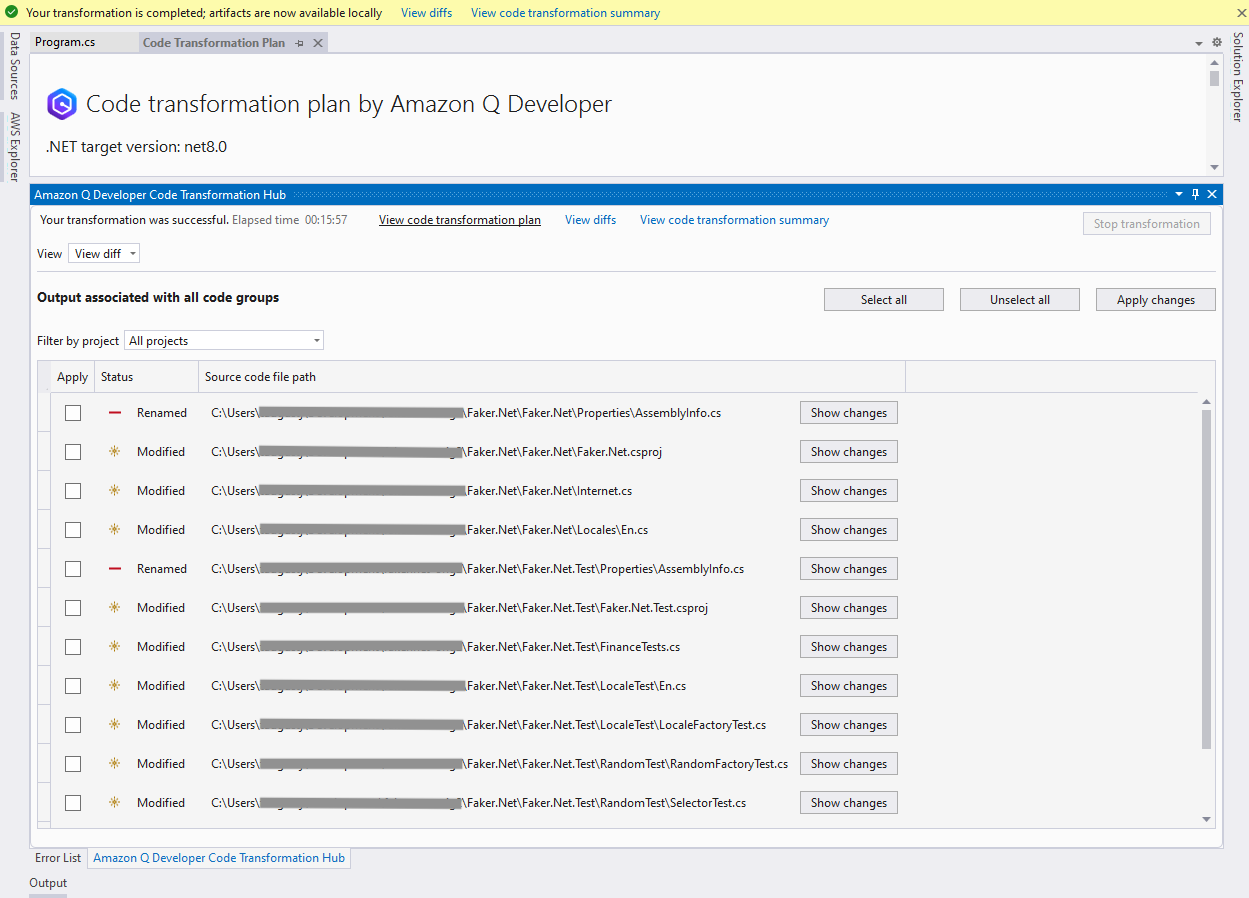 Figure 10: Apply code changes