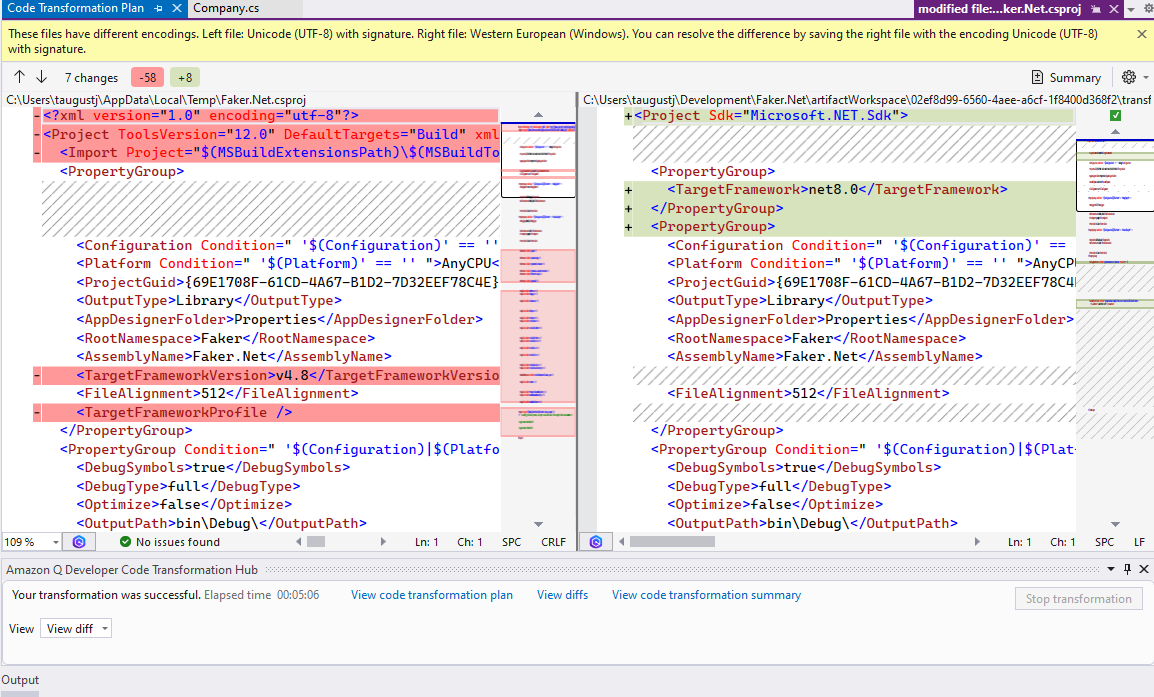 Figure 11: View project changes