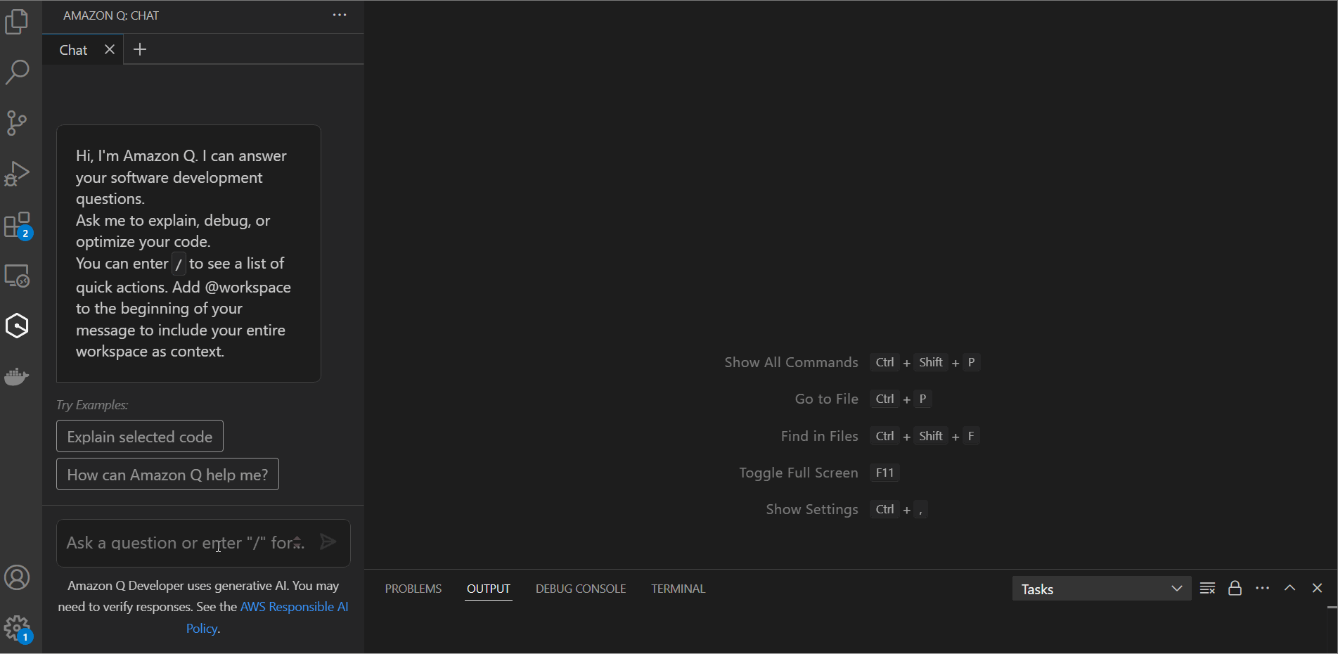 Figure 3: Generate README file by entering /doc and selecting Create a README