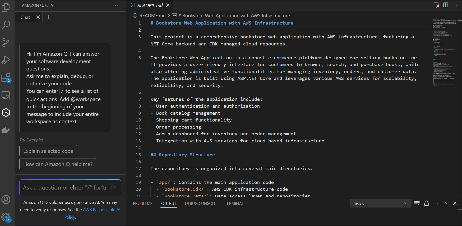 Figure 5: Update README file by selecting Update an existing README and Make a specific change