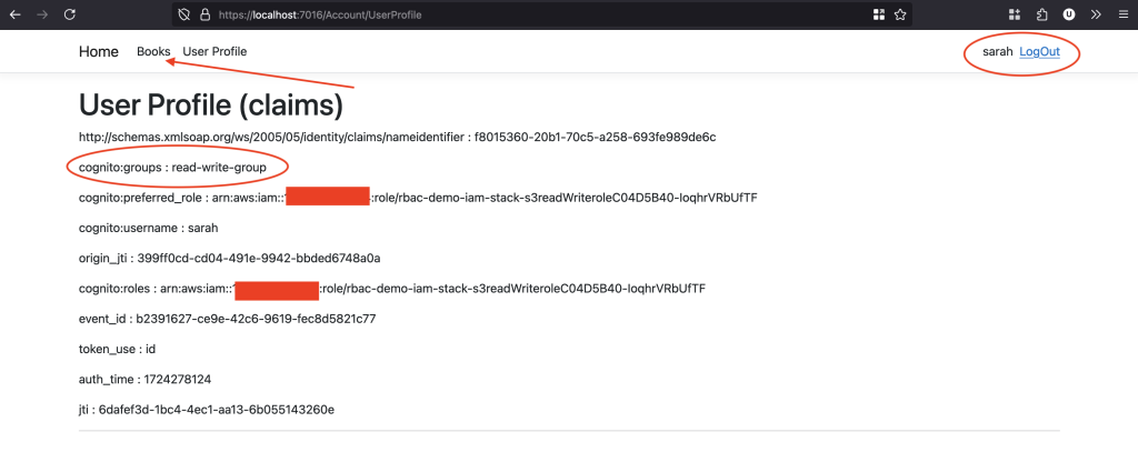 Figure 4 – User profile page