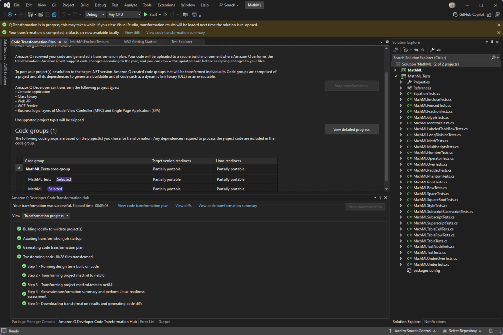 Figure 3: Transformation job complete