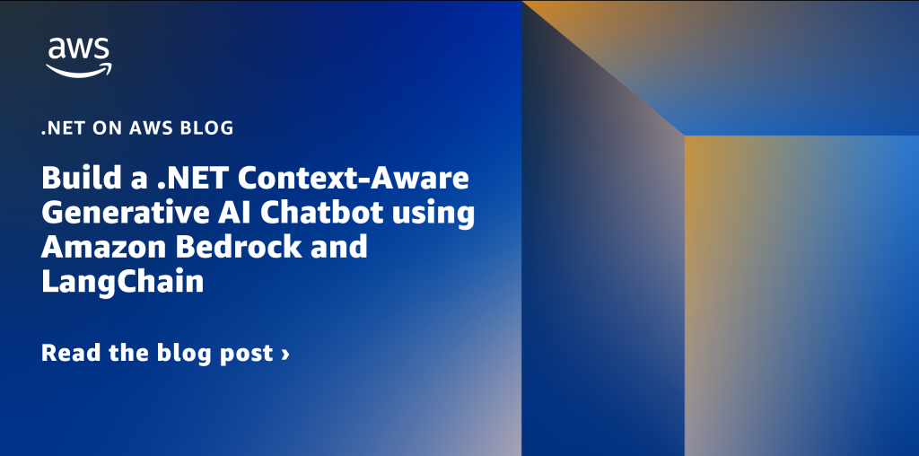 Cover slide: Build a .NET Context-Aware Generative AI Chatbot using Amazon Bedrock and LangChain
