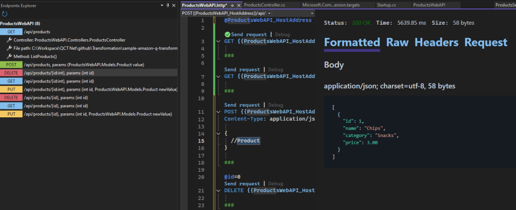 ASP.Net Core Web API Endpoint Explorer