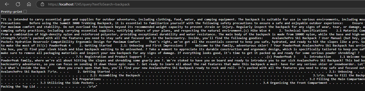 Program output showing RAG Results by Amazon Bedrock Knowledge Base