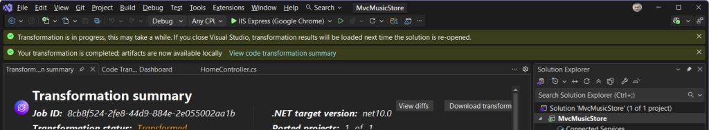 Screenshot of porting complete notification.
