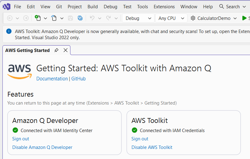 Install Amazon Q Developer Extension on Visual Studio 