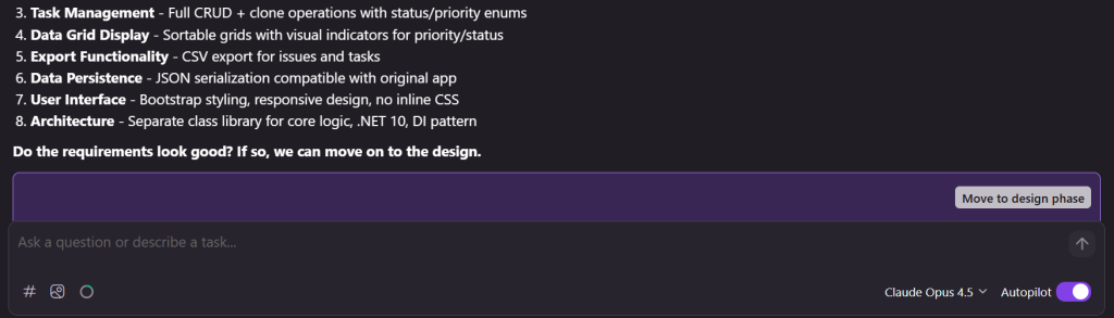 Moving to the design phase